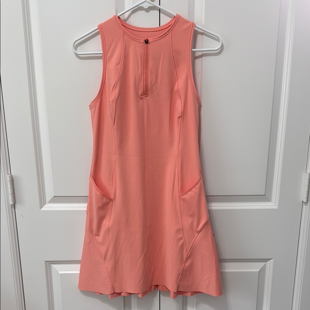 Athleta coral Match Point Dress, Active dress, tennis dress, Small, S, EUC!!!!!
